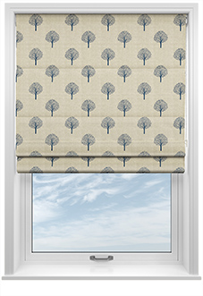 Emily Bond Yew Tree, Navy - Roman Blind
